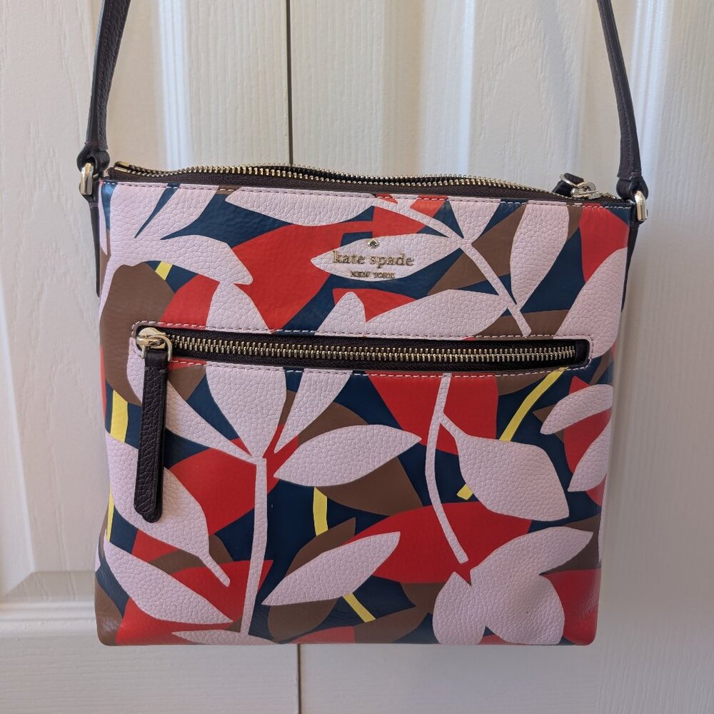 Kate Spade Jackson Tropical Toss Top Zip Crossbody